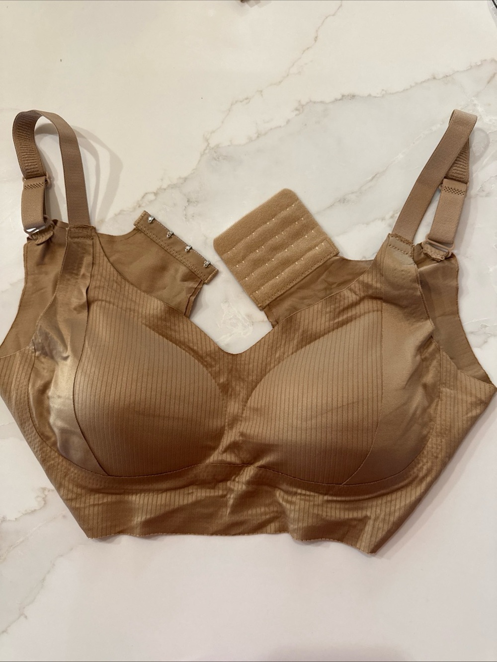 Seamless Gold color Support Bra with Wide Straps 2XL